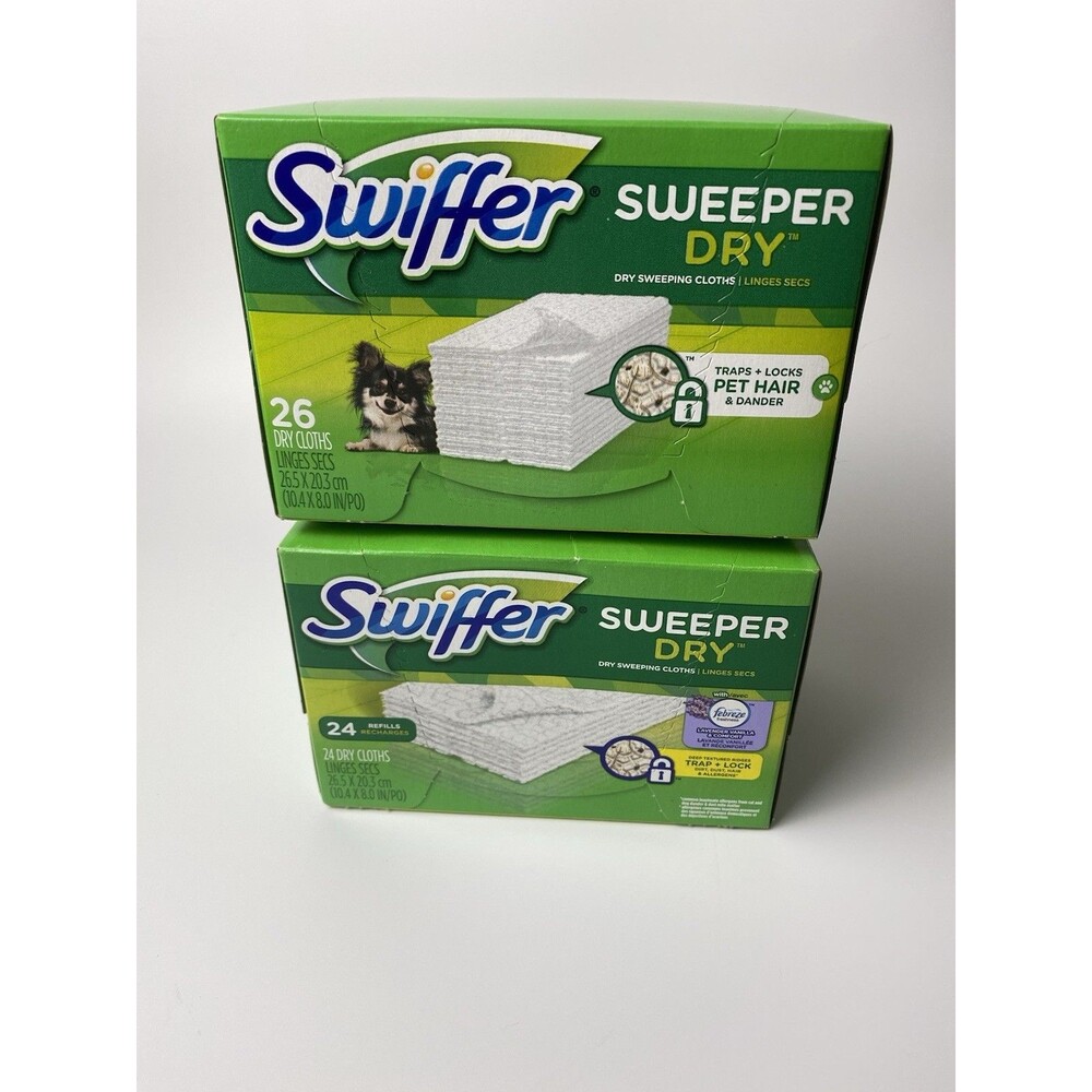 Lot Of 2 Swiffer Sweeper Refills 1 For Pet Hair 1 With Febreeze Scent
